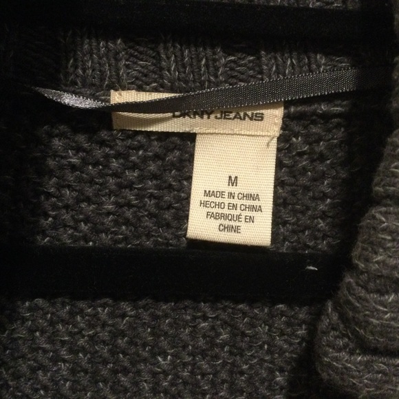 Chunky Knit Charcoal Gray Zip Up Cardigan - Picture 4 of 5